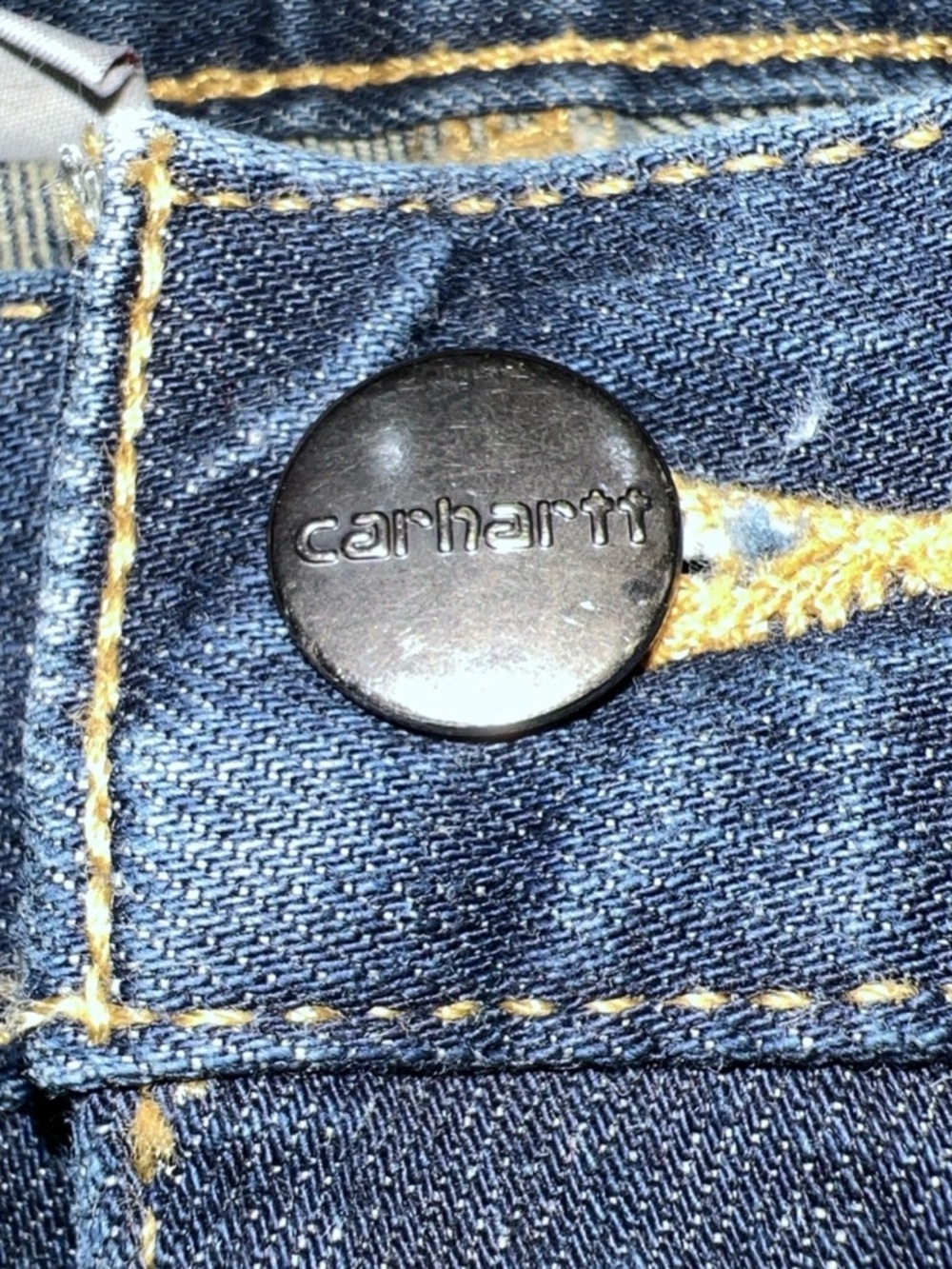 Carhartt Straight Fit Jeans Mens 33x30 Dark Wash Utility Farm Ranch Western - Picture 3 of 9